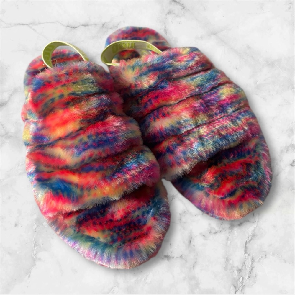 UGG Multicolor Furry Slippers